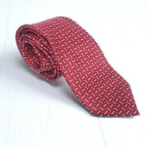 Silk Tie Burgundy Red with Dots J.Khaki Men